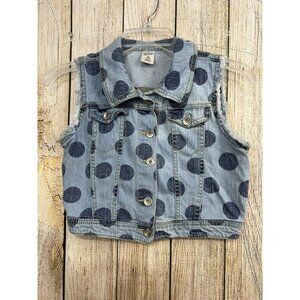 Arizona Denim Jacket‎ Sleeveless Junior Girls 14/16 Polka Dots Jean Vest Western